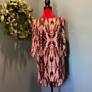 Final Touch Black and Tan Shift Dress Size Small